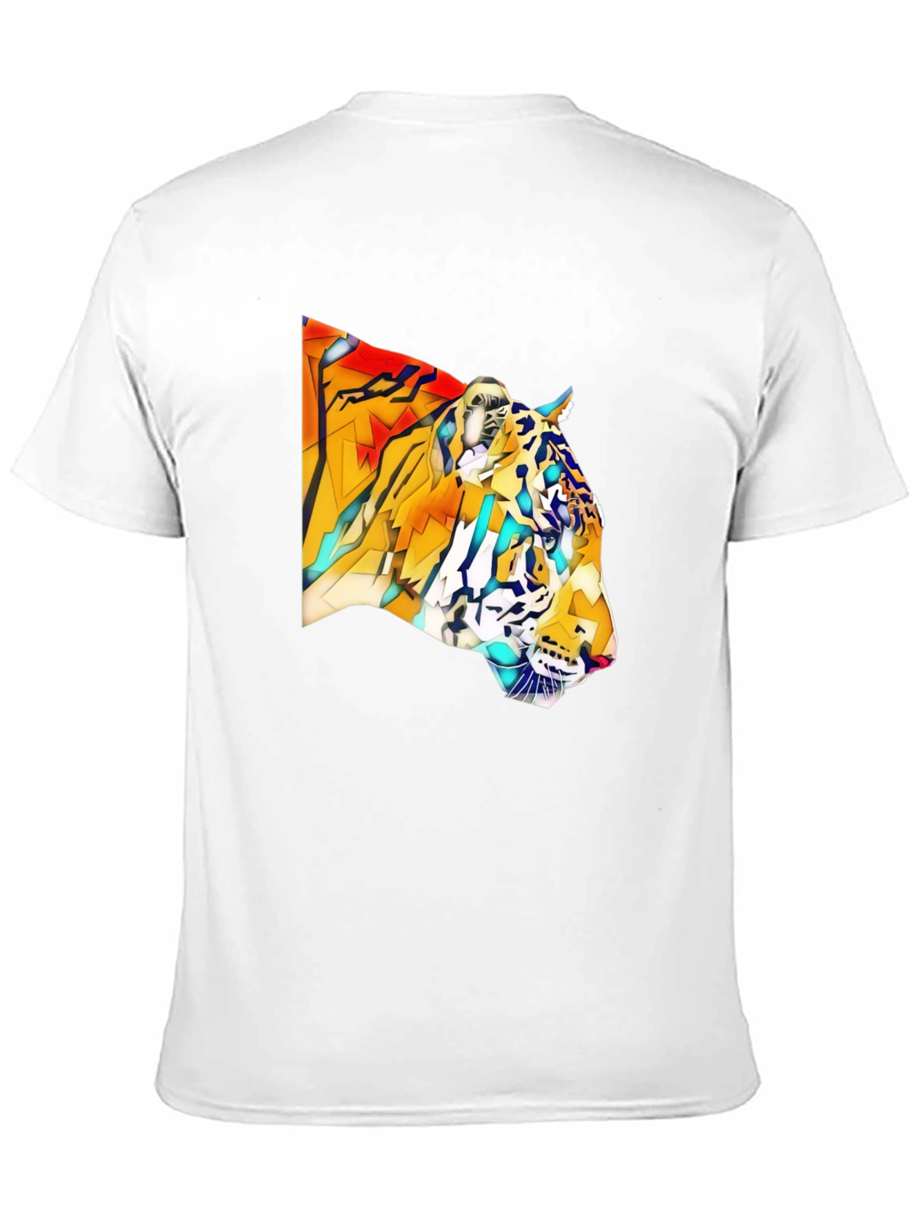 Geometric Tiger Graphic Black T-Shirt
