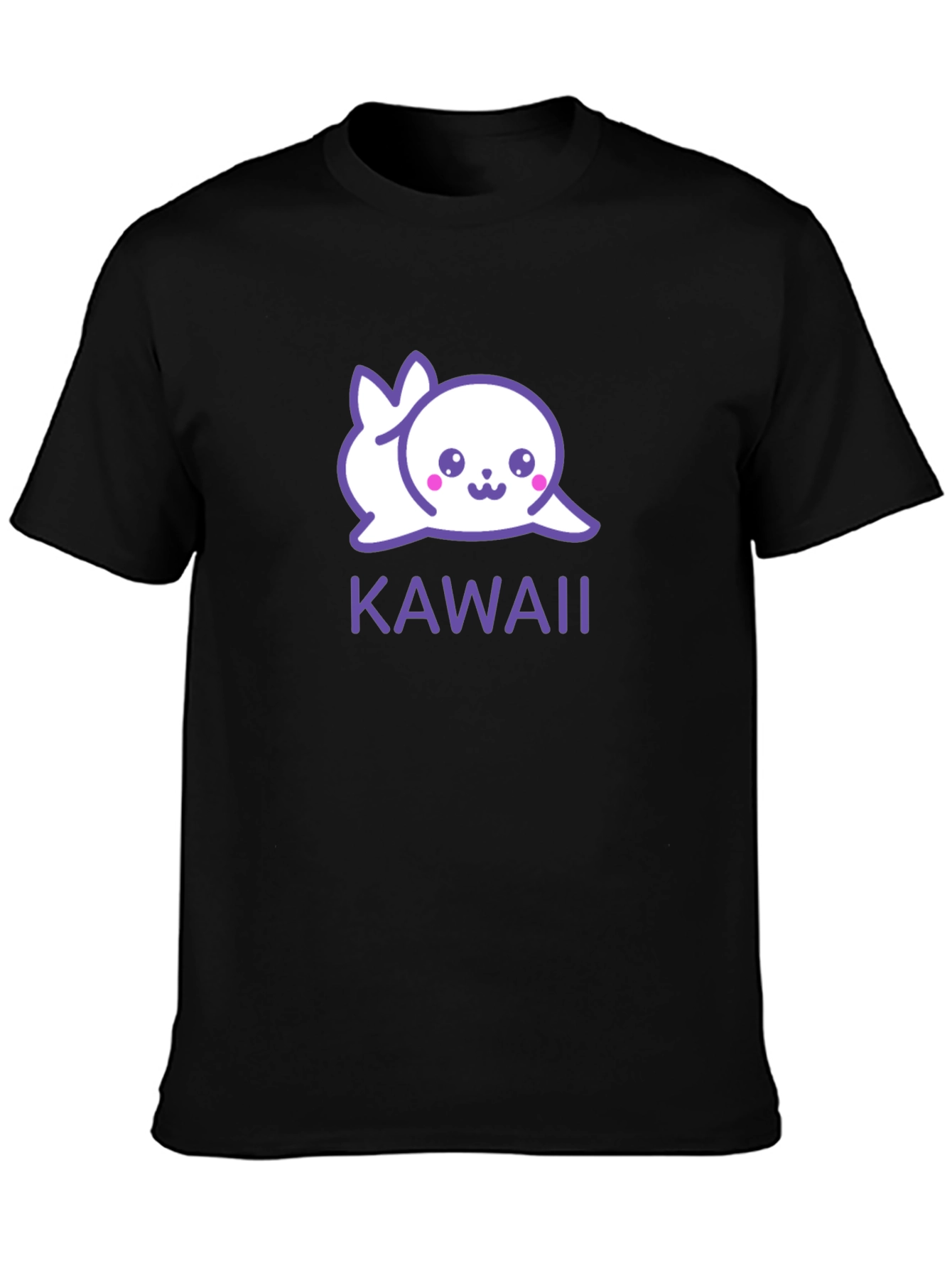 Kawaii Seal Graphic Black T-Shirt - Cute & Stylish