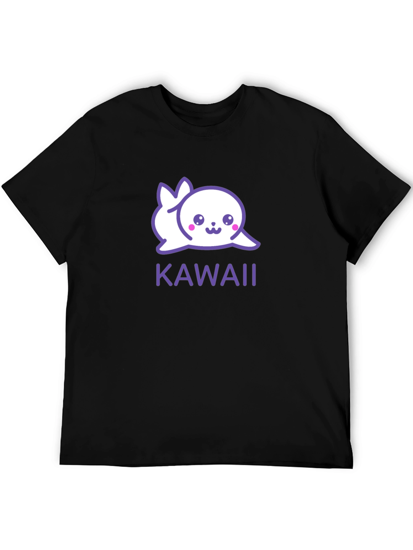 Kawaii Seal Graphic Black T-Shirt - Cute & Stylish