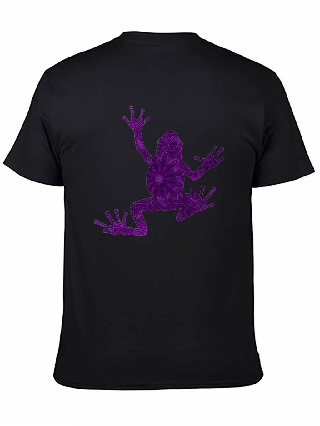 Frog Mandala Graphic Tee - Black Cotton Blend Shirt