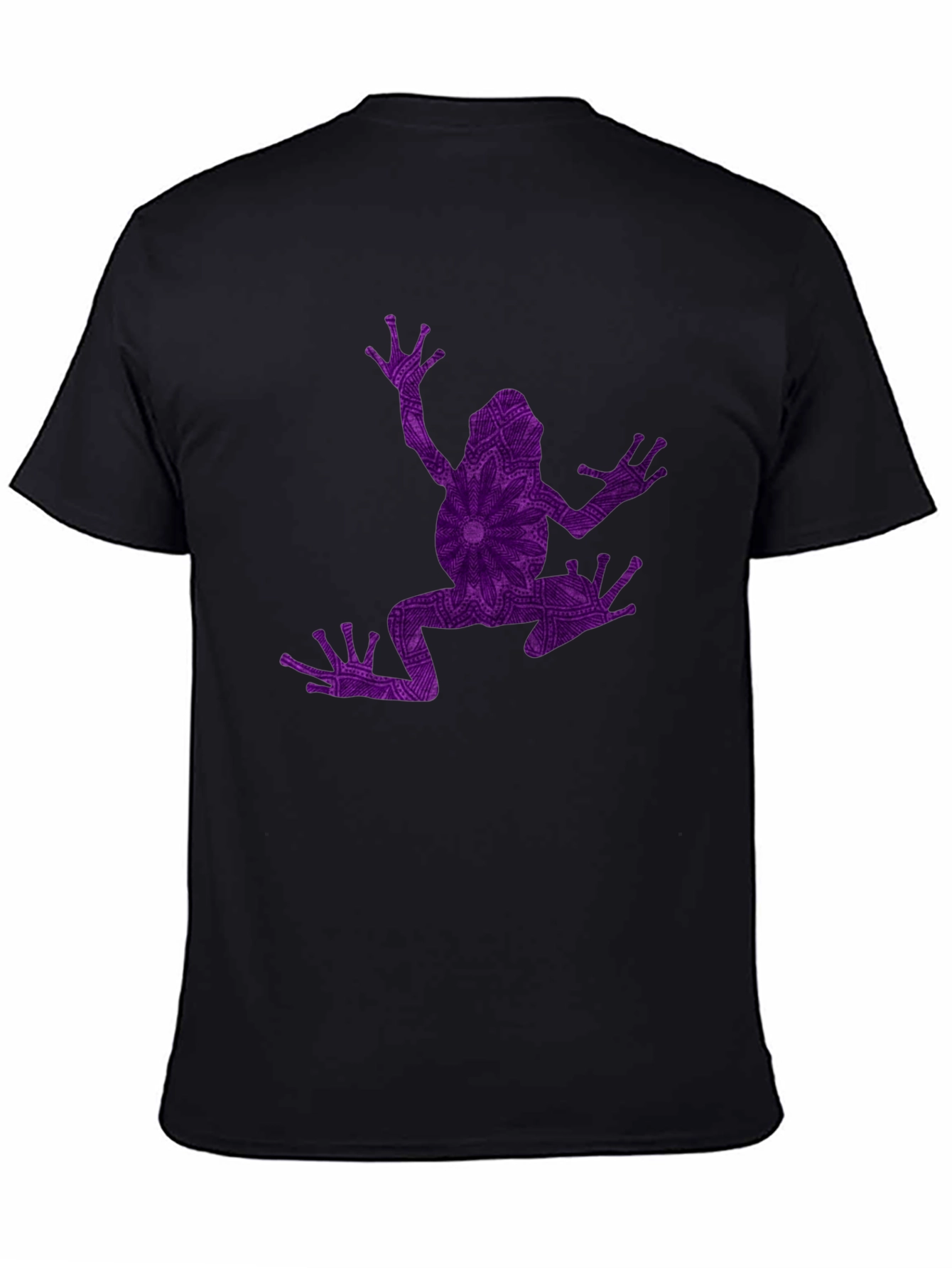 Frog Mandala Graphic Tee - Black Cotton Blend Shirt