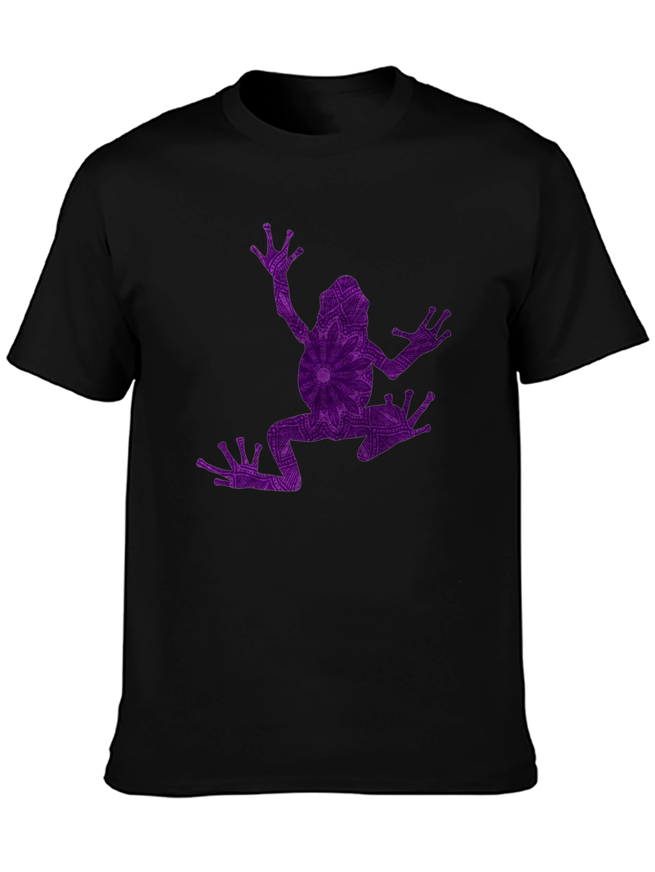 Frog Mandala Graphic Tee - Black Cotton Blend Shirt