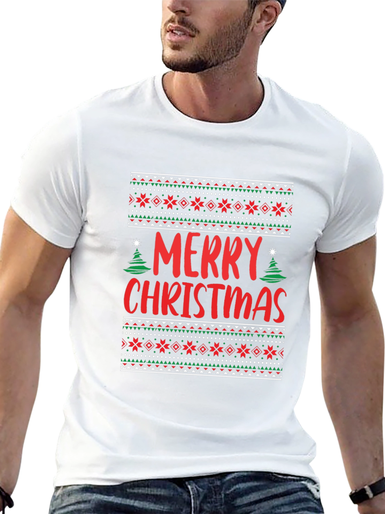 Merry Christmas Graphic Tee Holiday Top