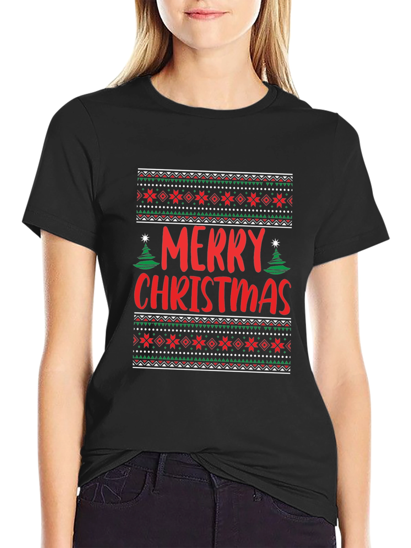 Merry Christmas Graphic Tee Holiday Top