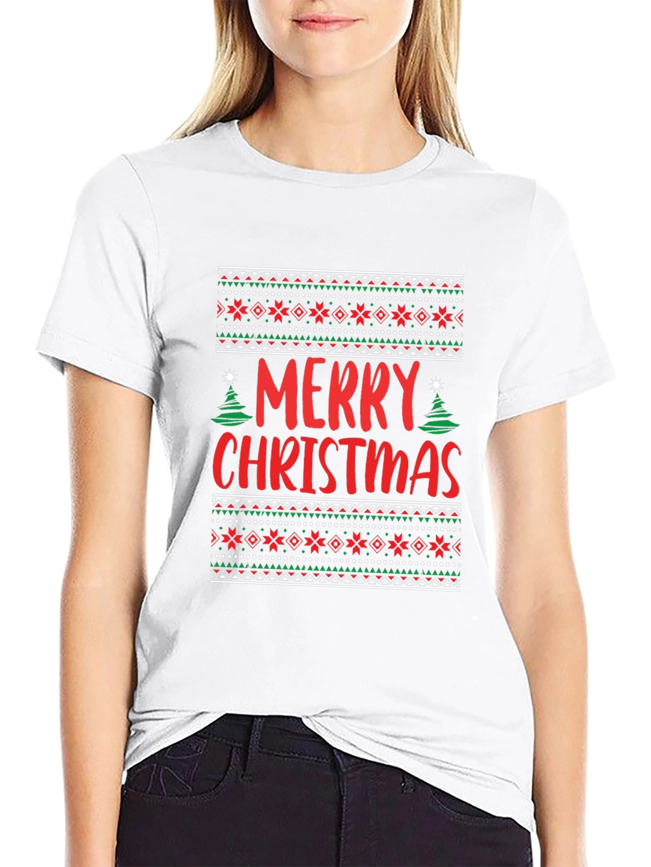 Merry Christmas Graphic Tee Holiday Top