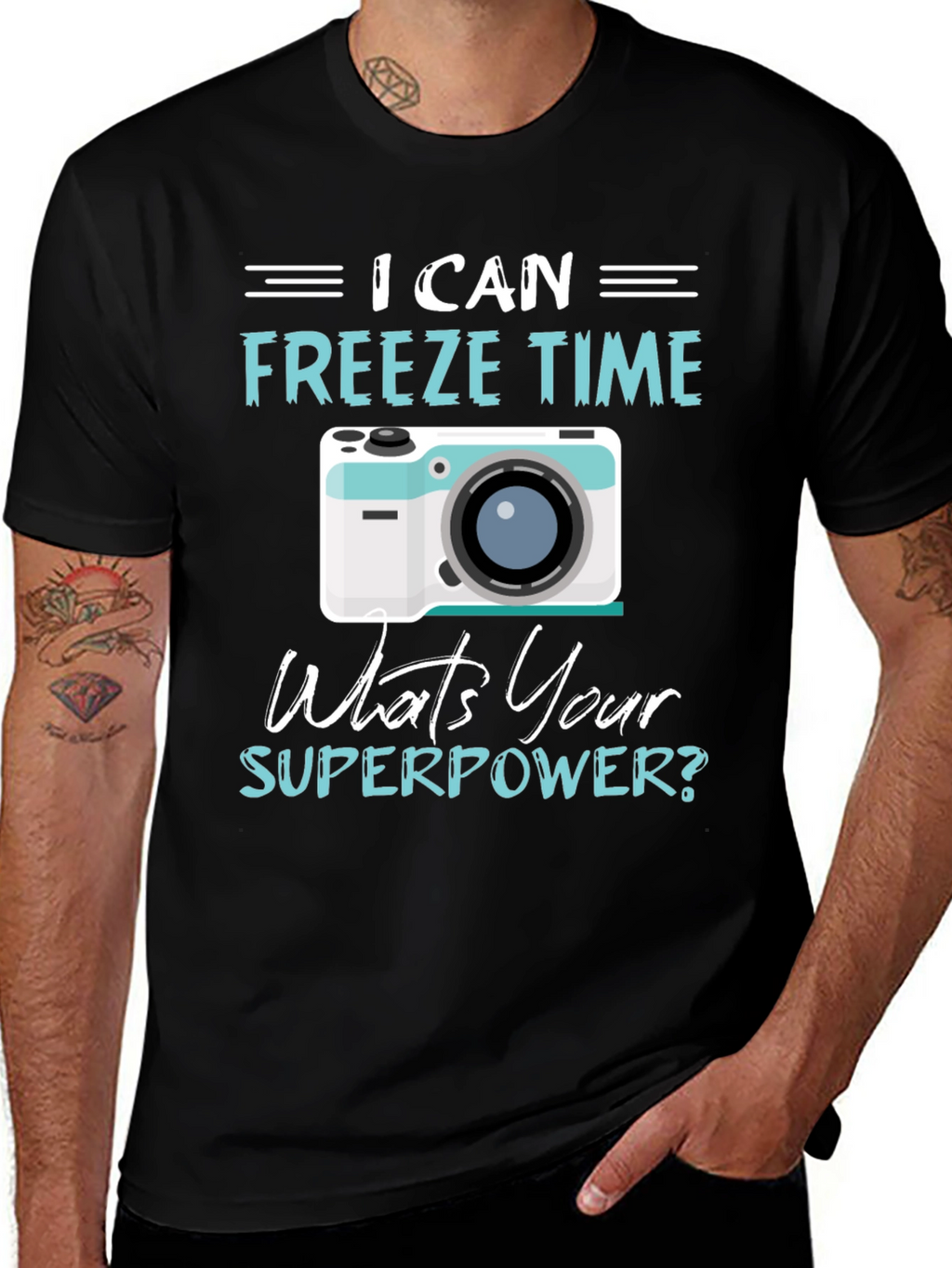 Freeze Time Camera Graphic T-Shirt