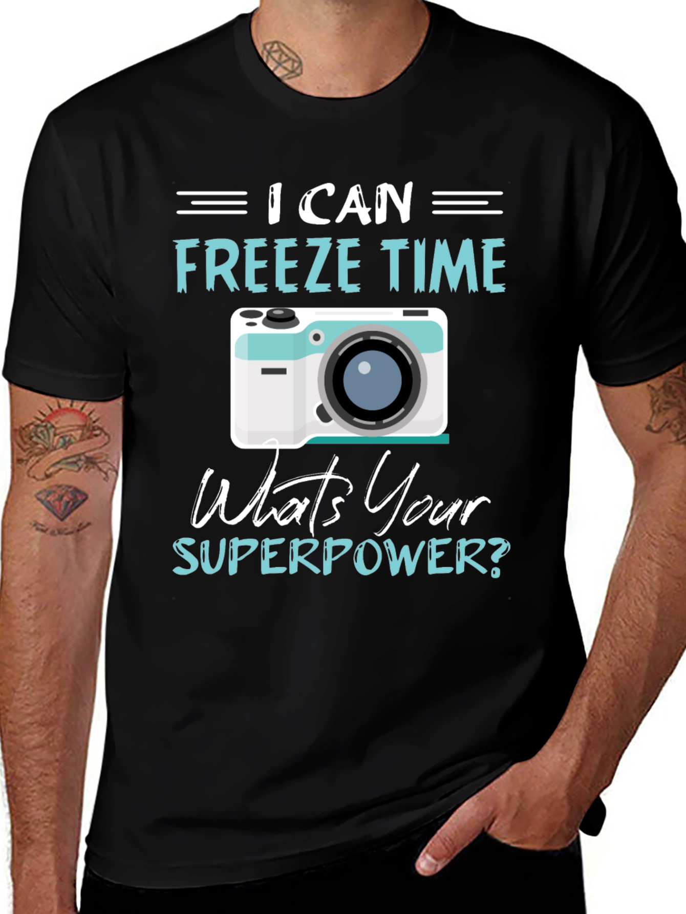 Freeze Time Camera Graphic T-Shirt