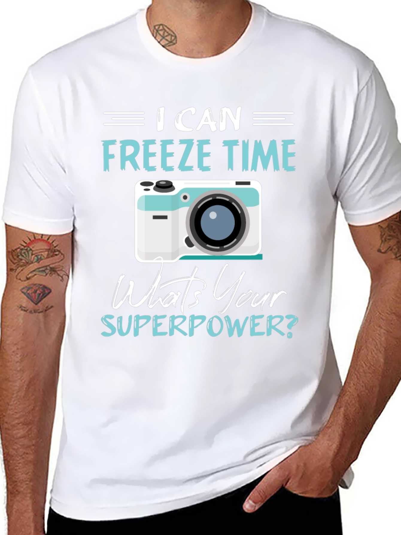Freeze Time Camera Graphic T-Shirt