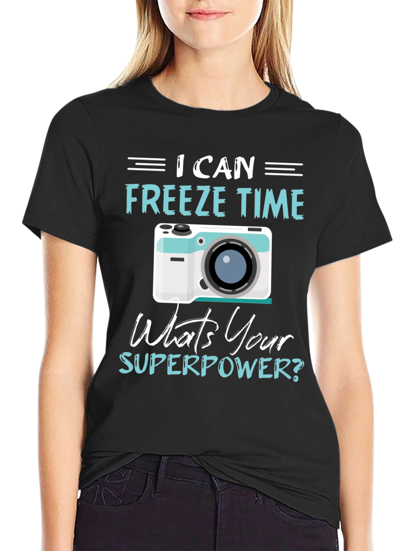 Freeze Time Camera Graphic T-Shirt