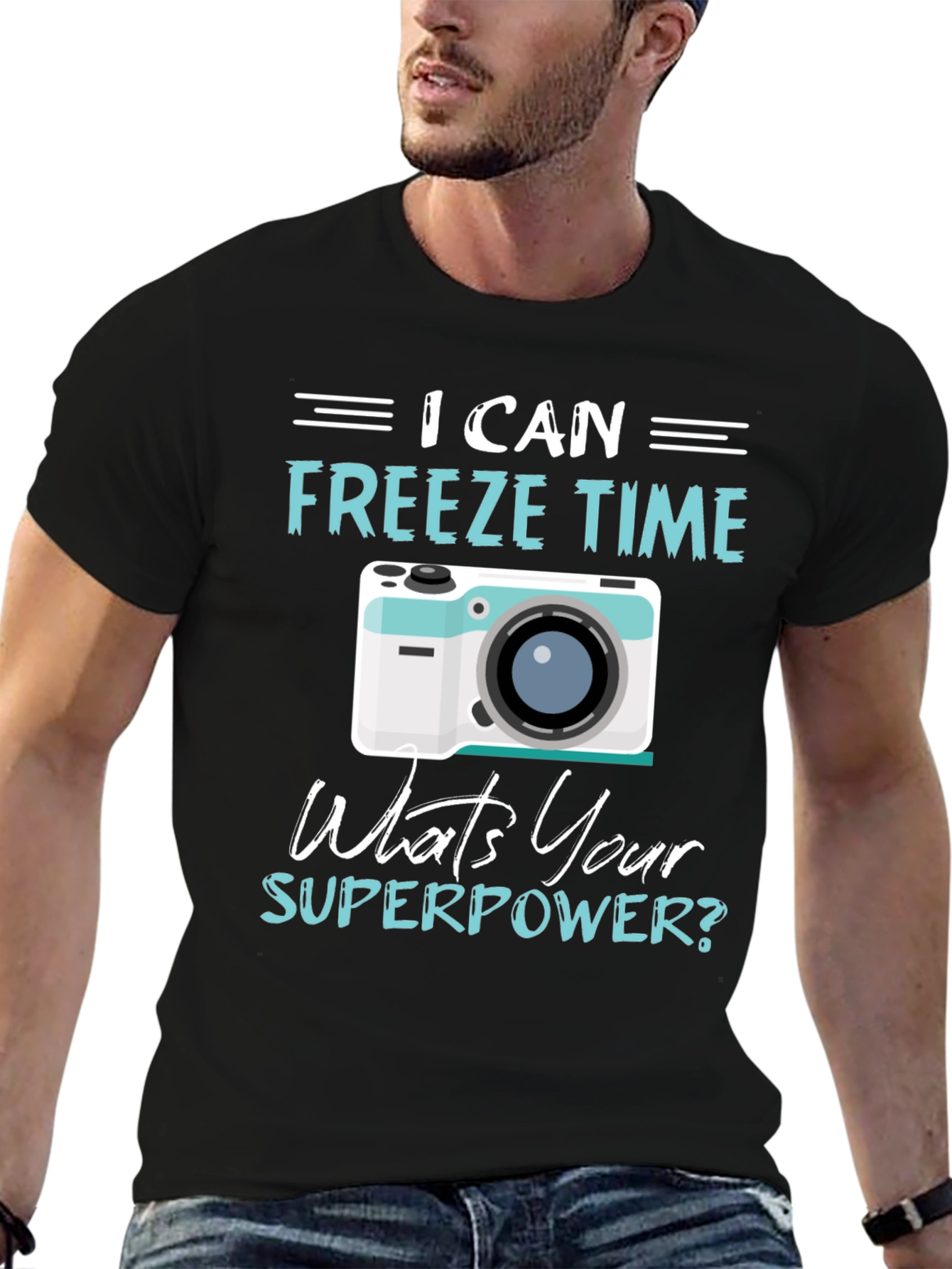 Freeze Time Camera Graphic T-Shirt