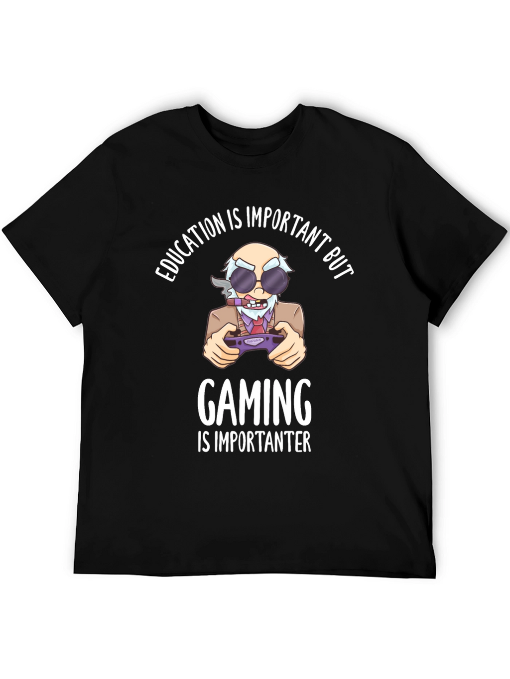 Education Vs Gaming Graphic T-Shirt