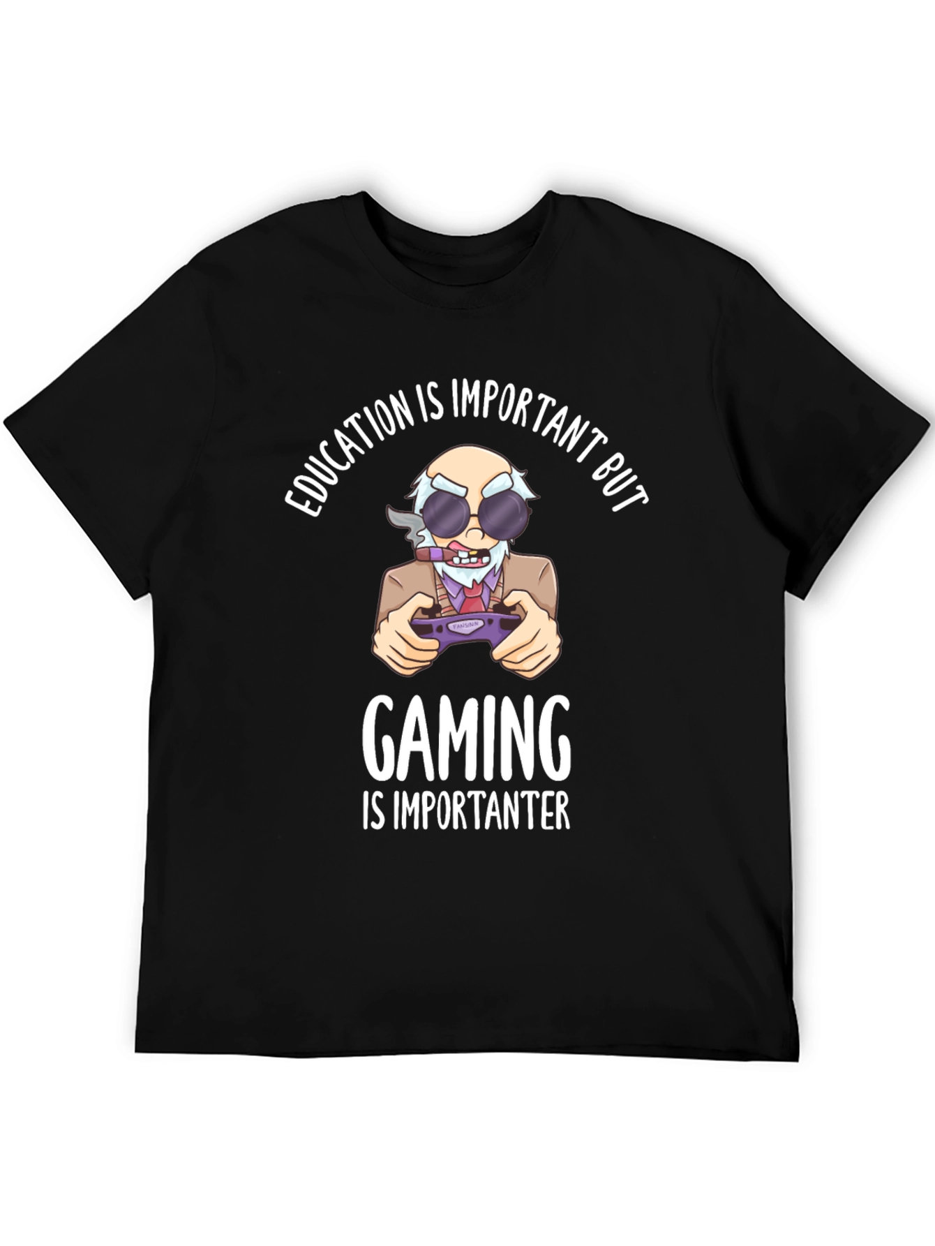 Education Vs Gaming Graphic T-Shirt