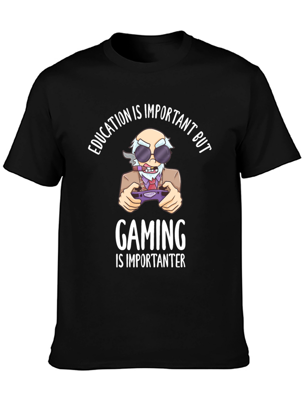 Education Vs Gaming Graphic T-Shirt