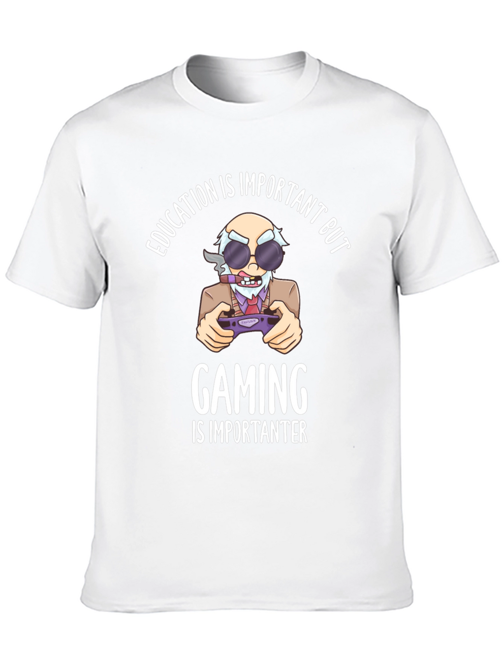 Education Vs Gaming Graphic T-Shirt