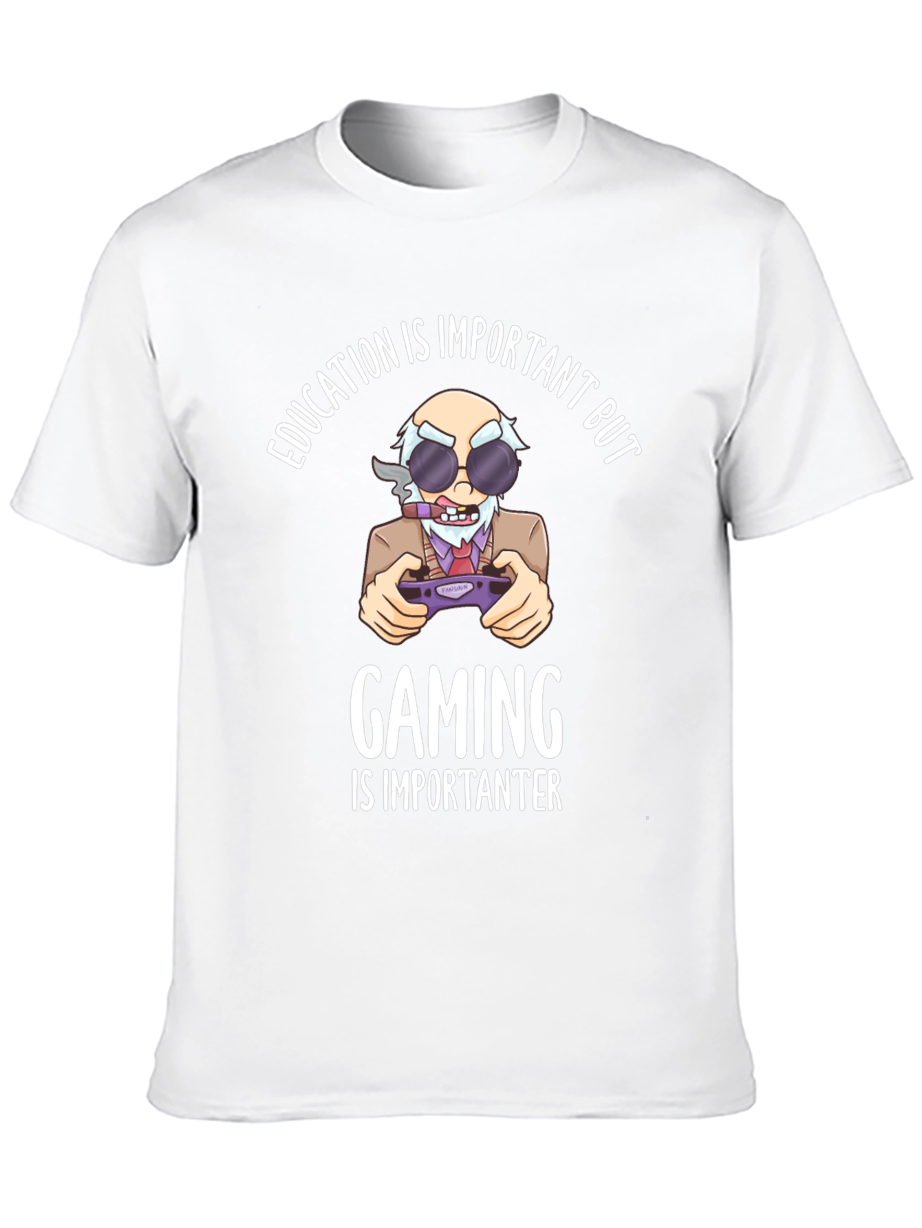 Education Vs Gaming Graphic T-Shirt