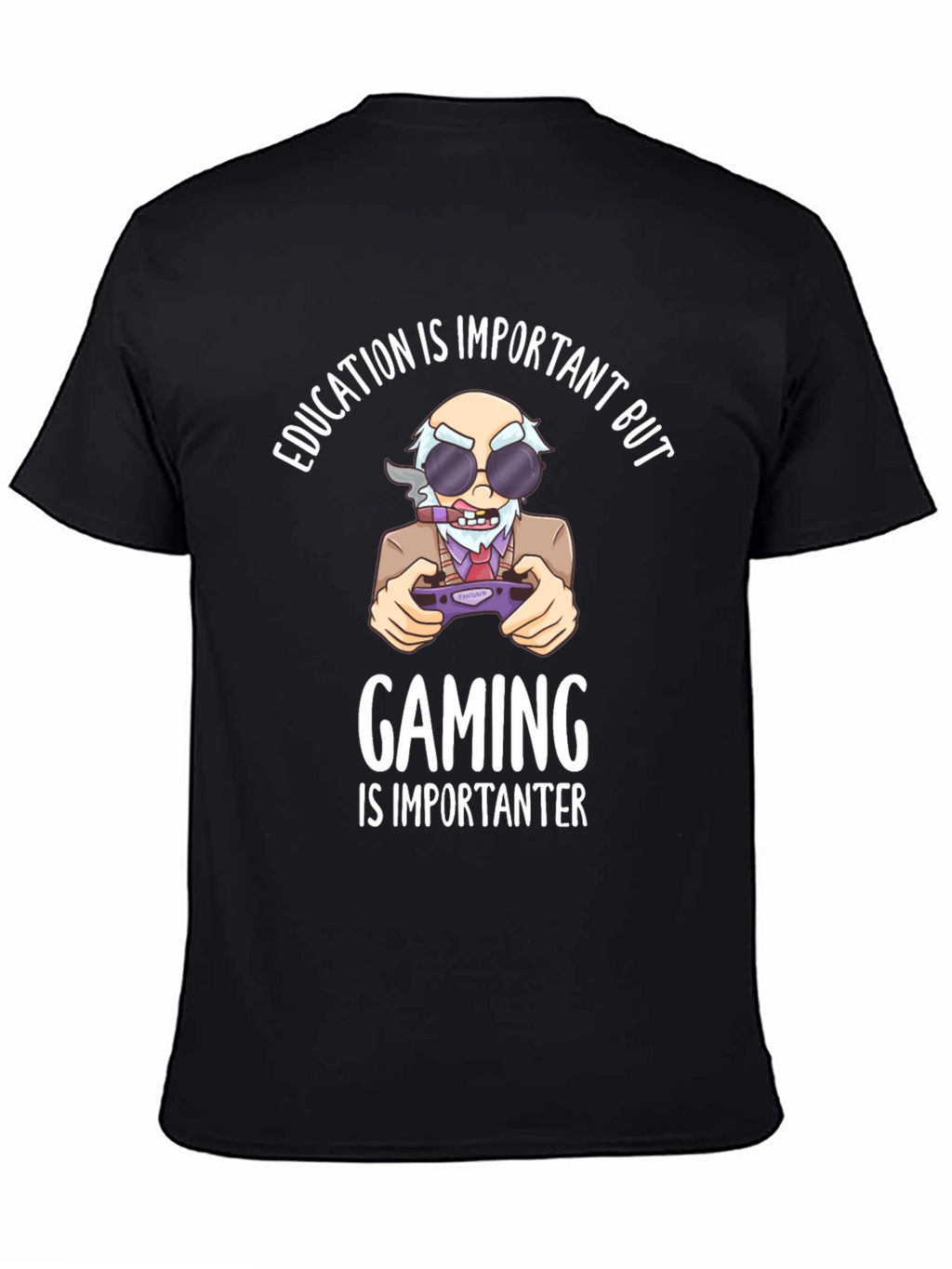 Education Vs Gaming Graphic T-Shirt