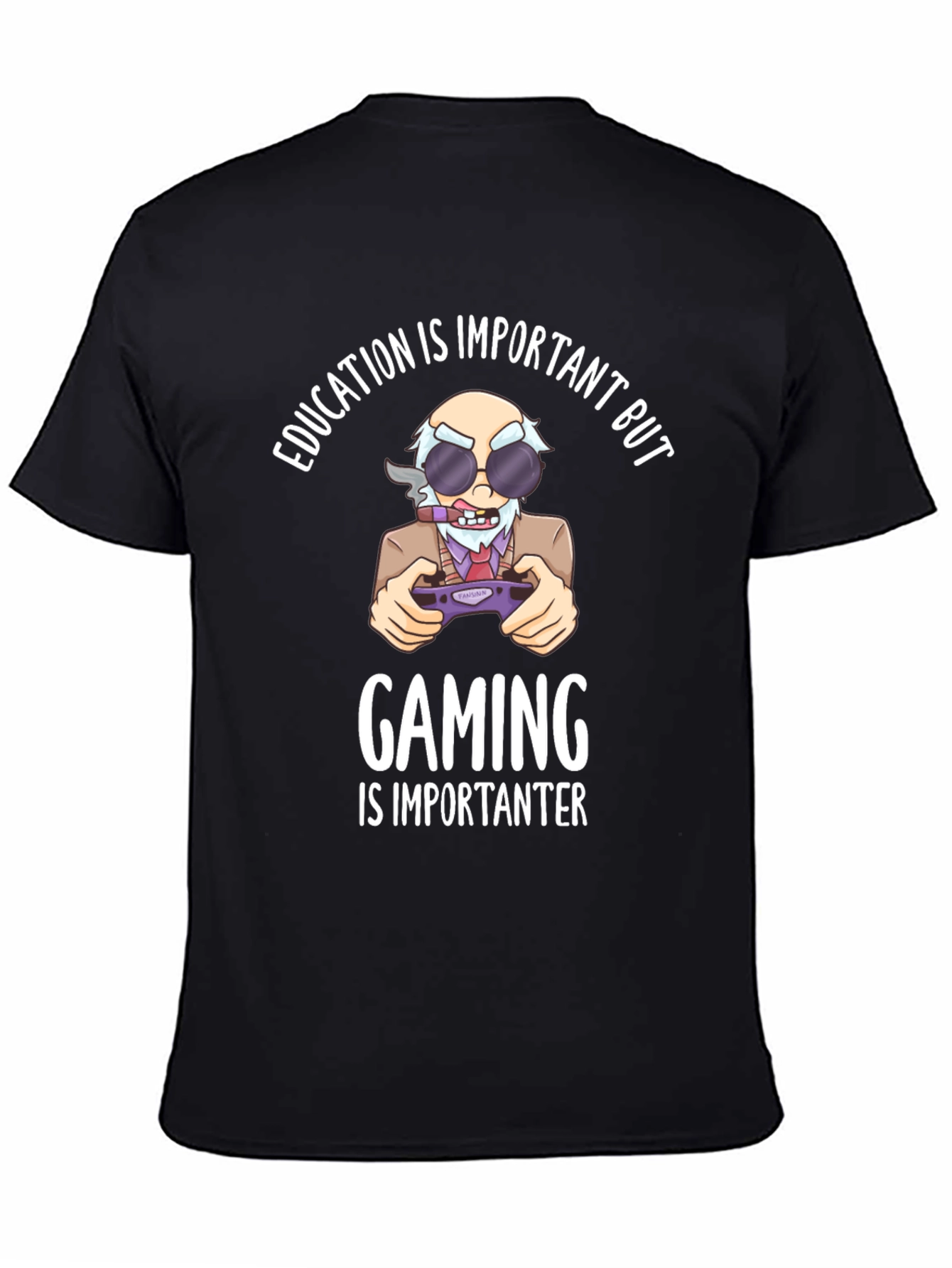 Education Vs Gaming Graphic T-Shirt