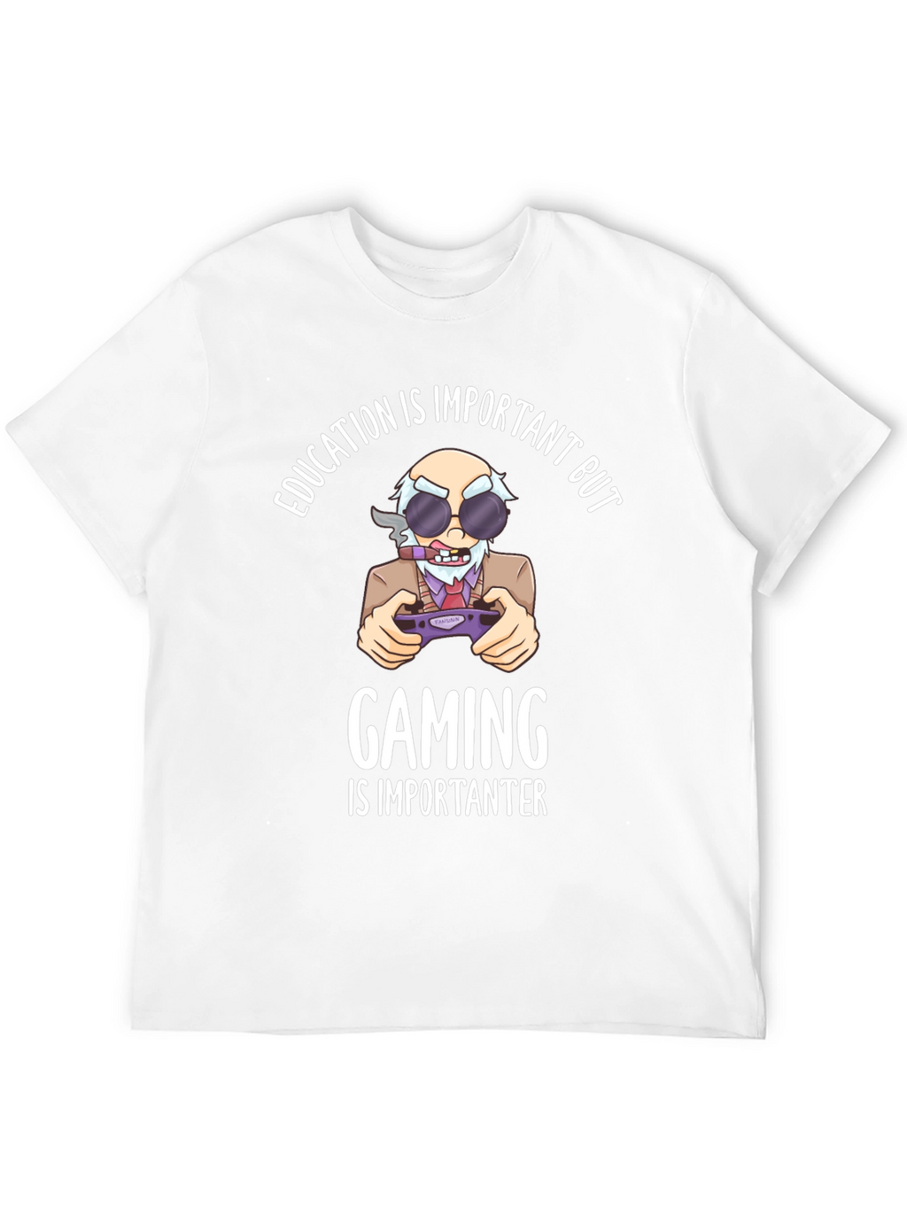 Education Vs Gaming Graphic T-Shirt