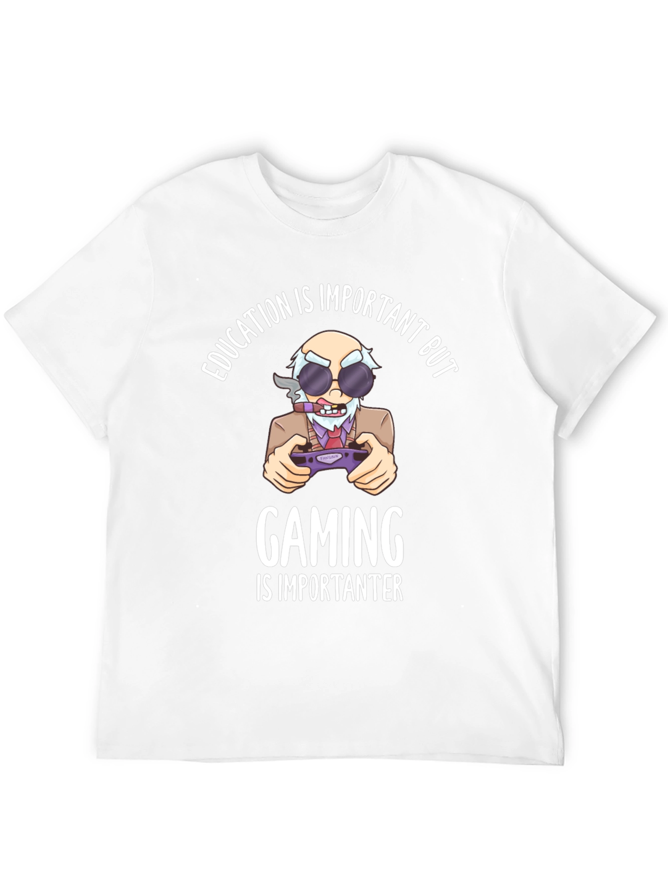 Education Vs Gaming Graphic T-Shirt