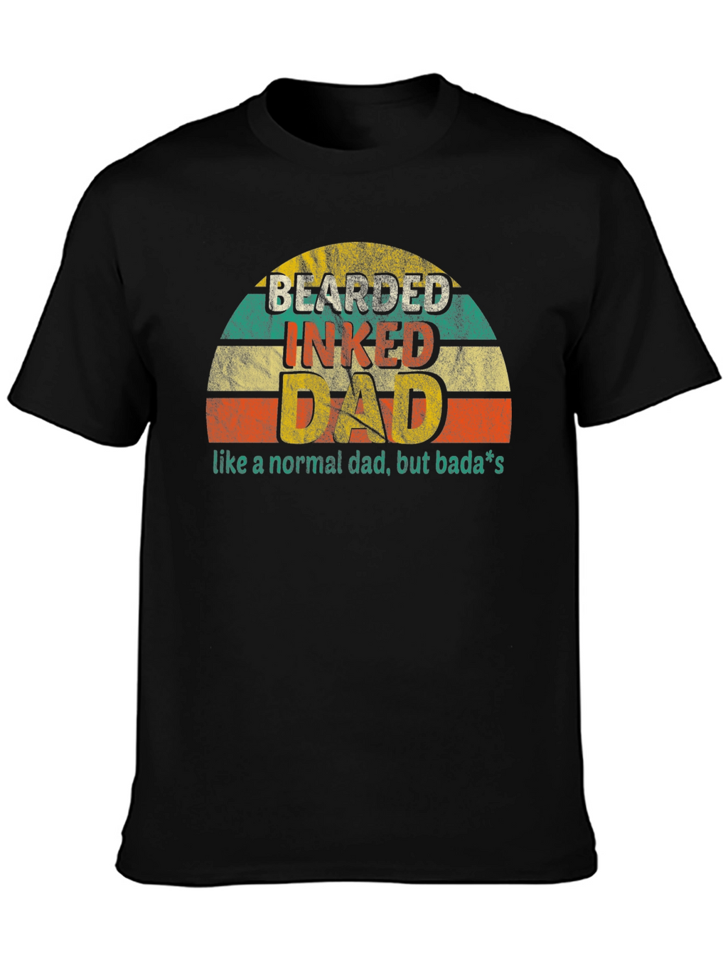 Bearded Inked Dad T-Shirt - Retro Style