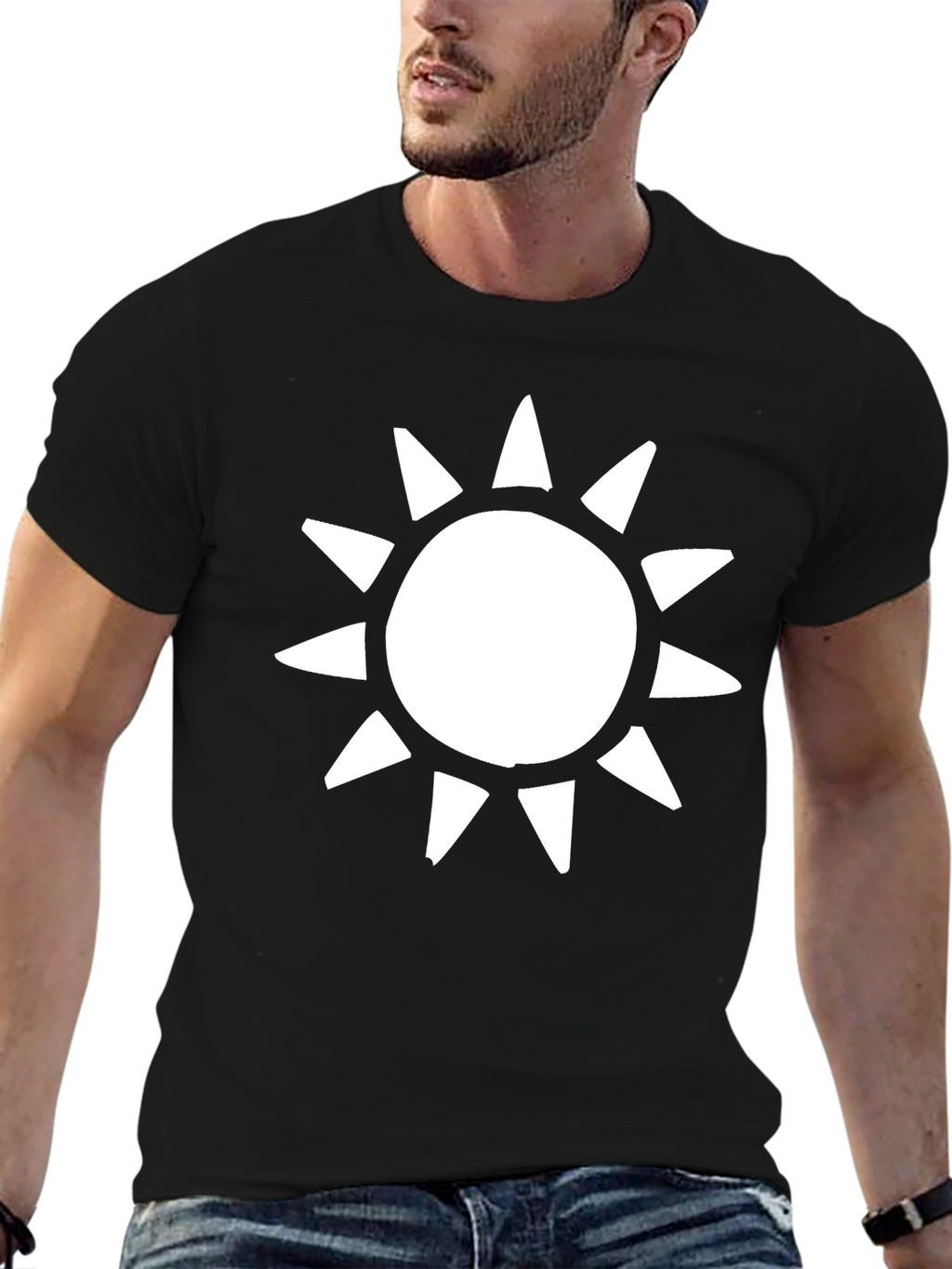 Sunburst Graphic T-Shirt - Casual Black Tee