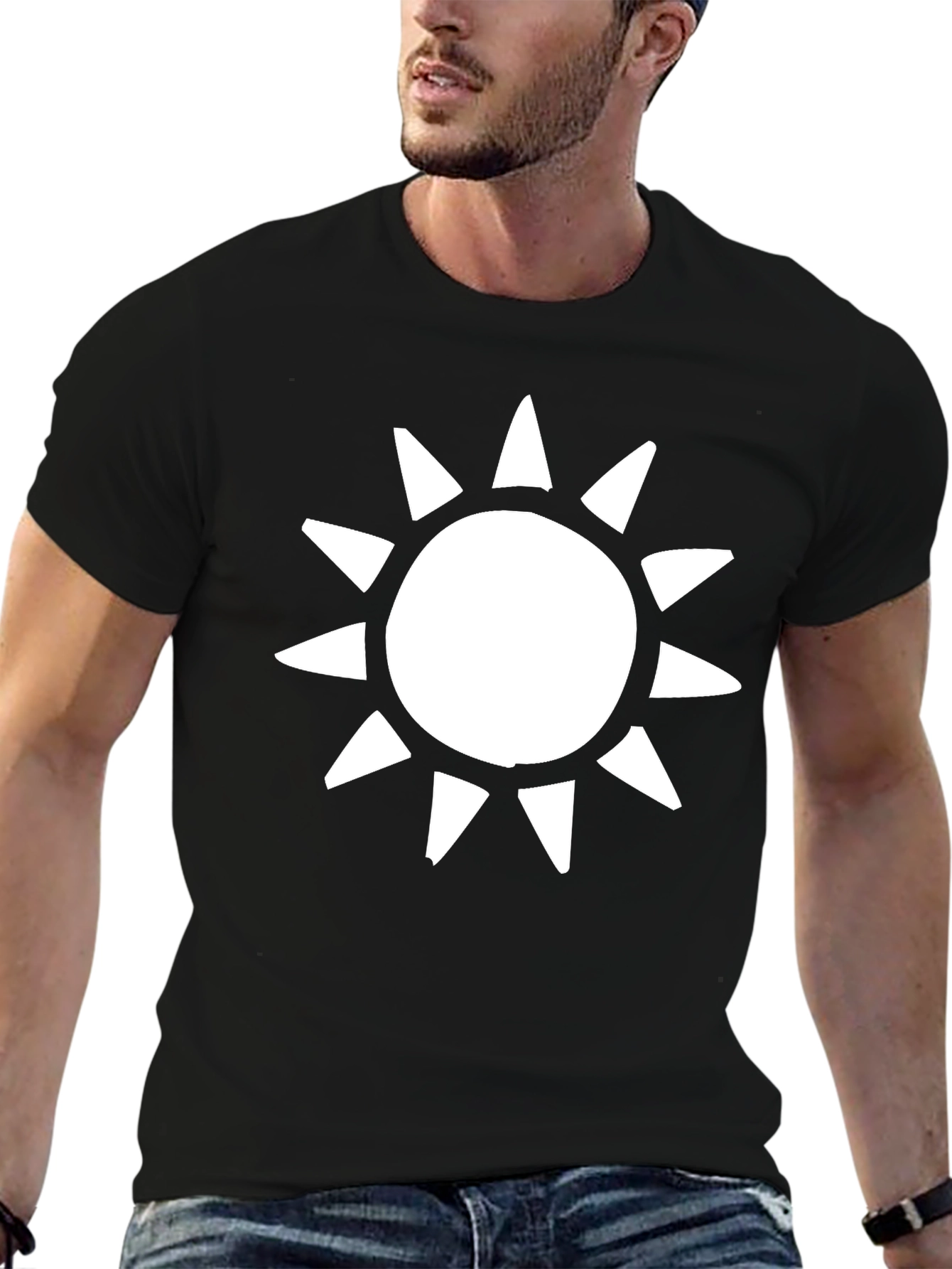 Sunburst Graphic T-Shirt - Casual Black Tee