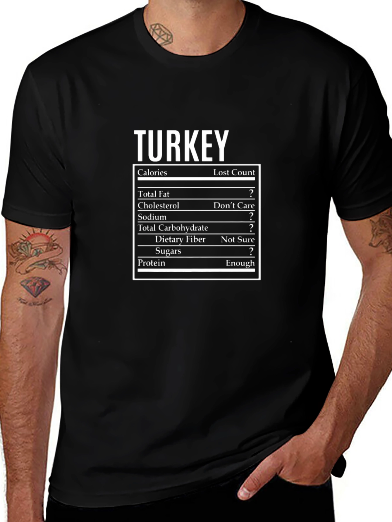 Funny Turkey Nutrition Facts T-Shirt