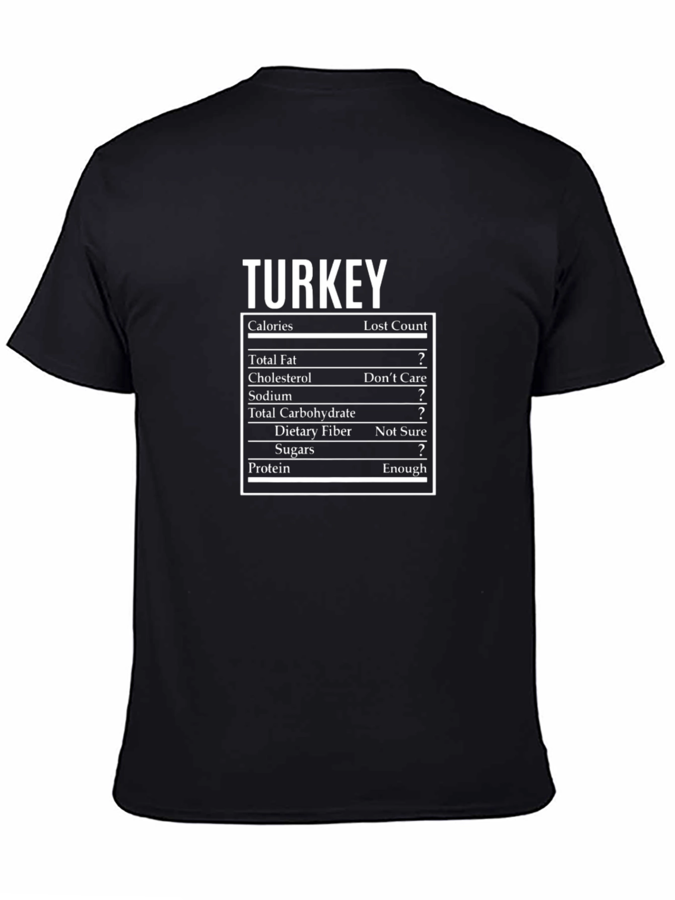 Funny Turkey Nutrition Facts T-Shirt