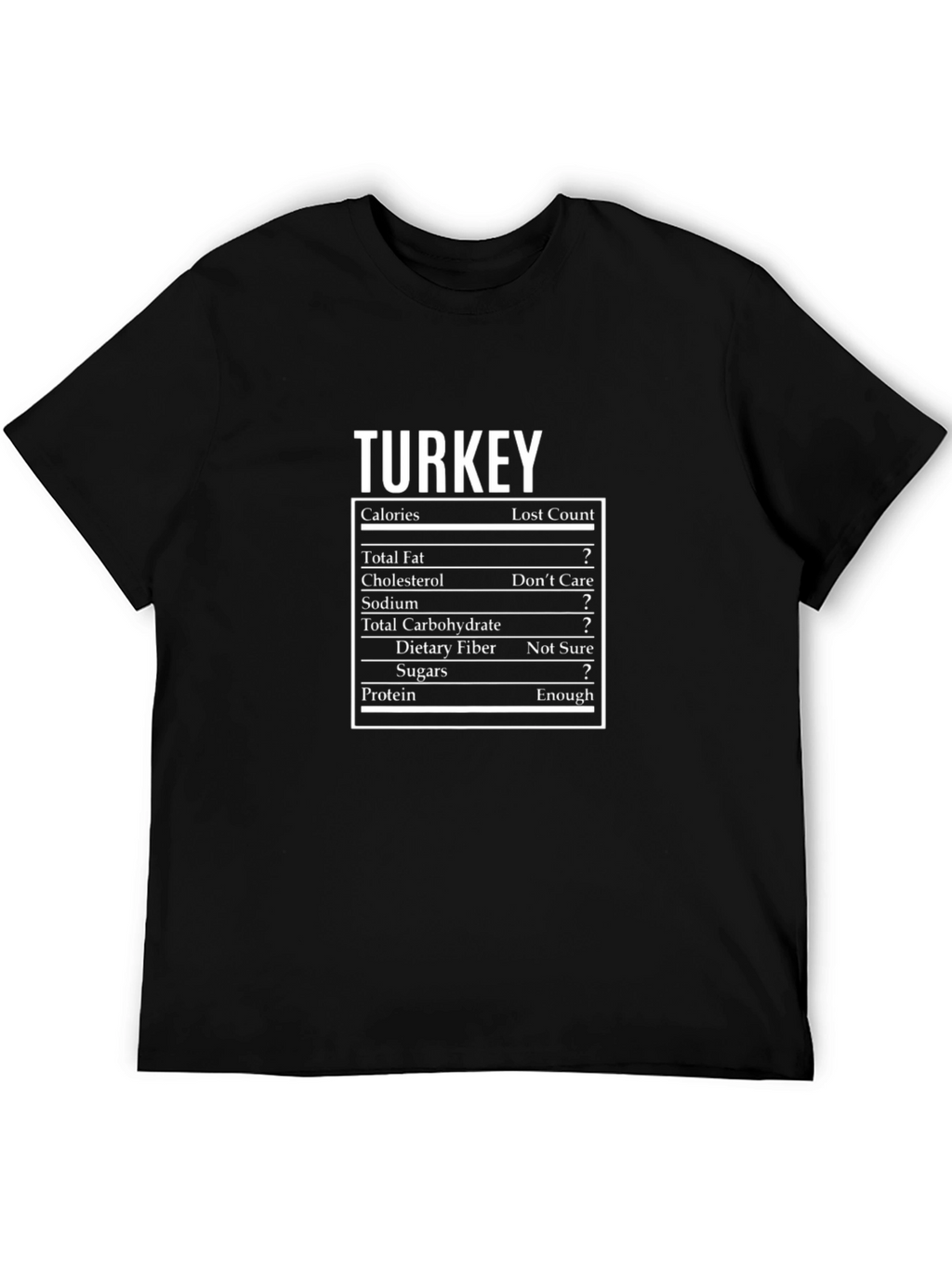 Funny Turkey Nutrition Facts T-Shirt