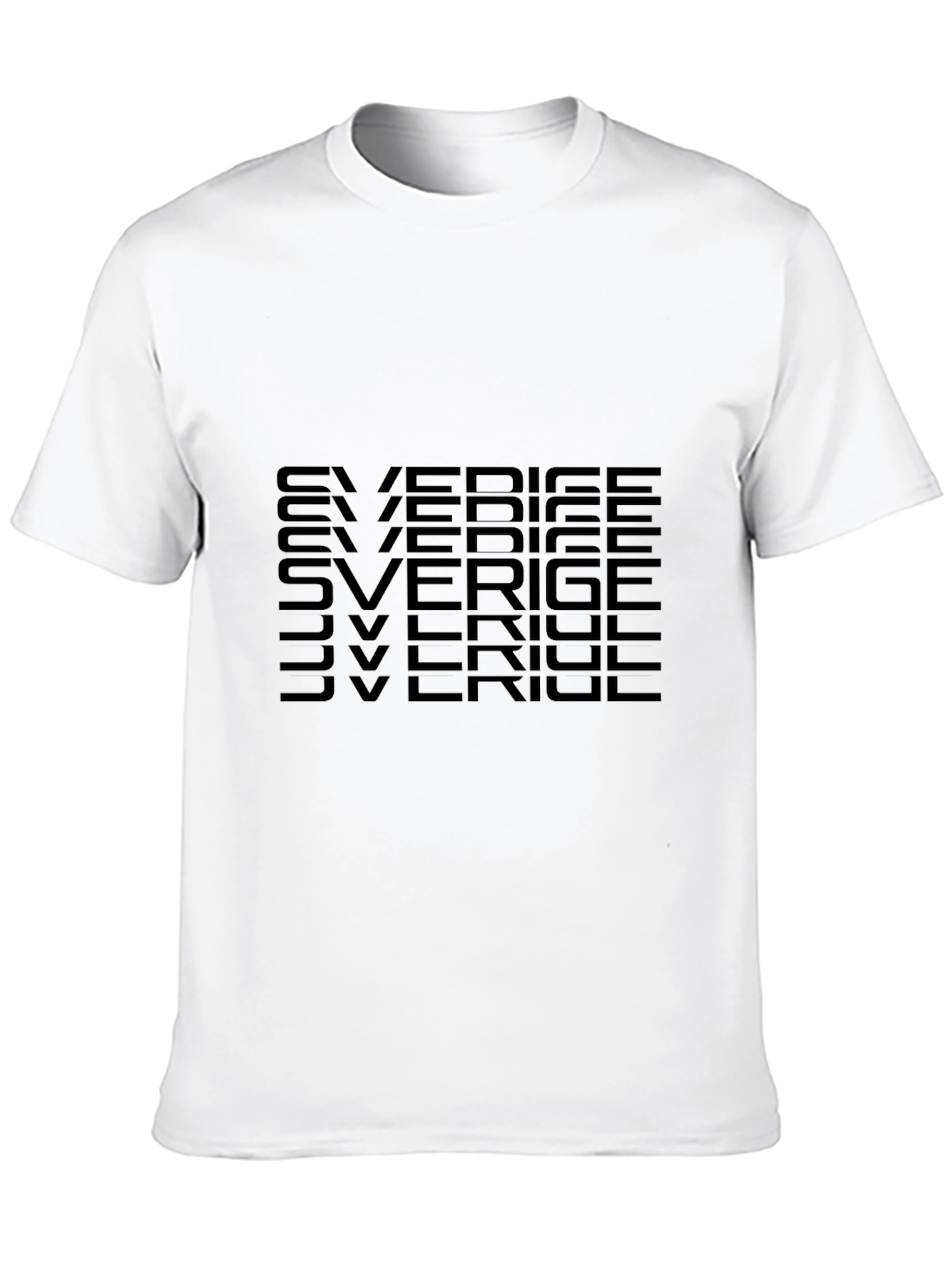Sweden Sverige Text Graphic T-Shirt - Black