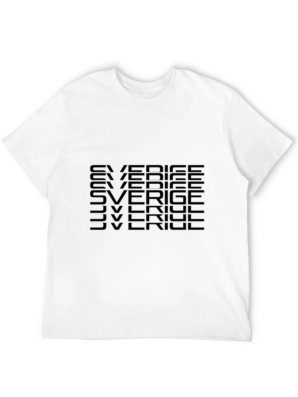 Sweden Sverige Text Graphic T-Shirt - Black