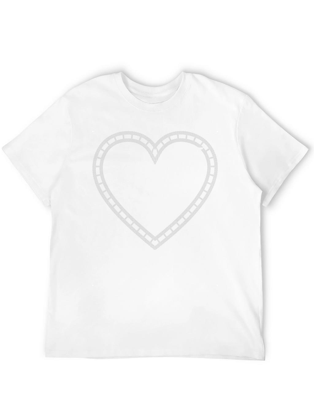 Heart Outline Graphic Tee - Casual Style