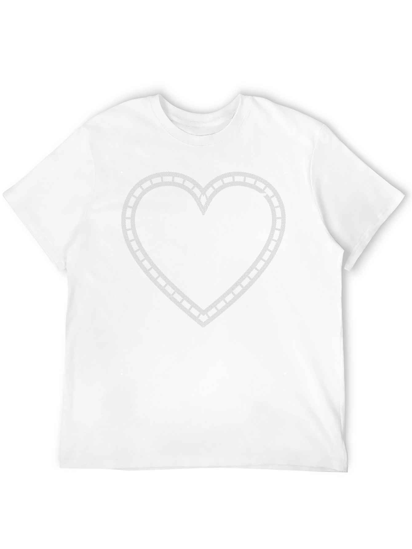 Heart Outline Graphic Tee - Casual Style