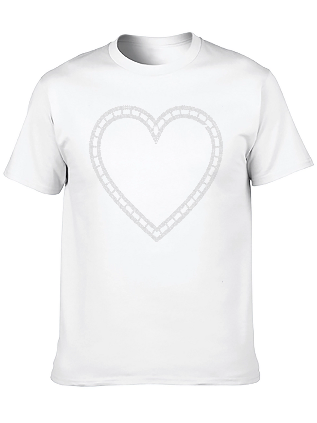 Heart Outline Graphic Tee - Casual Style