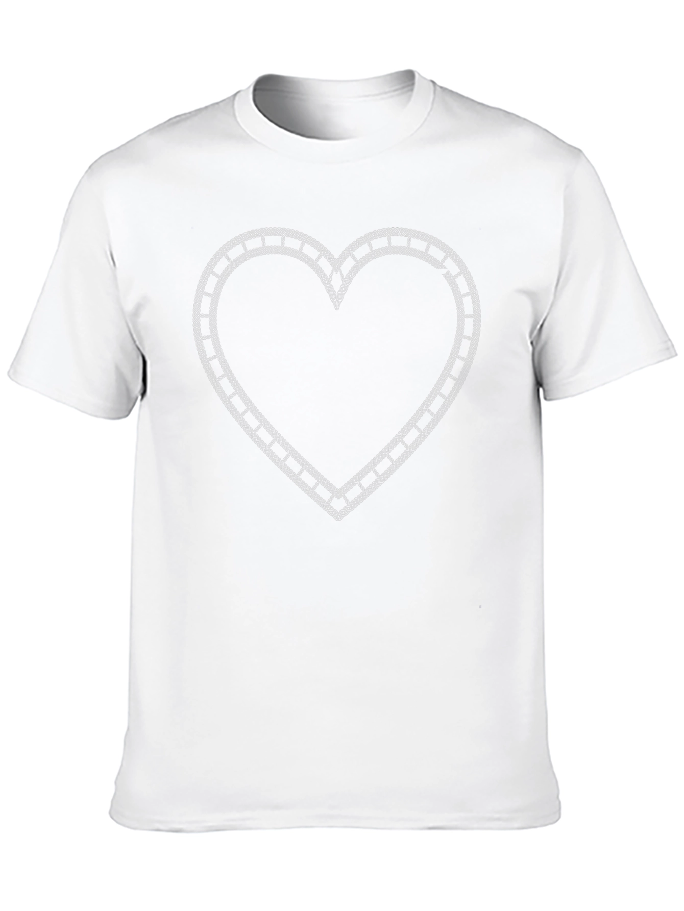 Heart Outline Graphic Tee - Casual Style