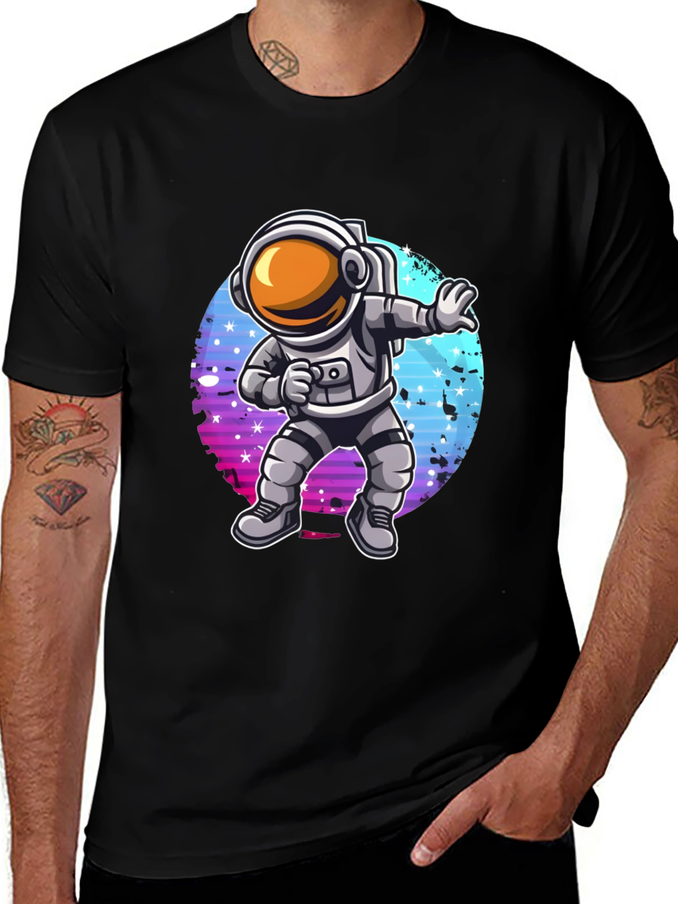 Dabbing Astronaut Graphic T-Shirt