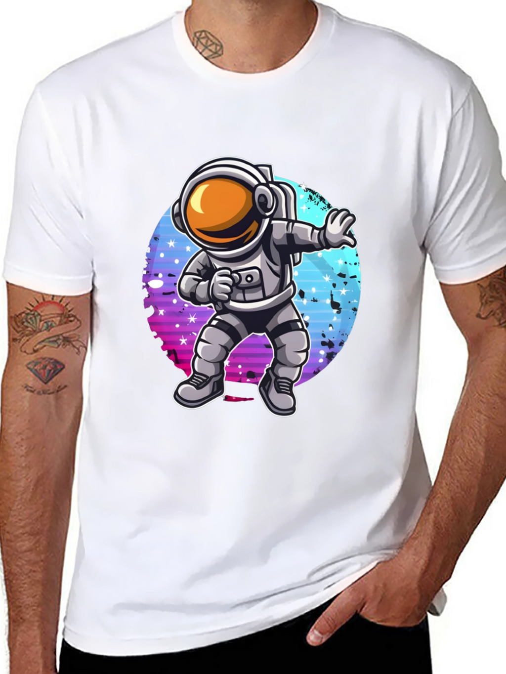 Dabbing Astronaut Graphic T-Shirt