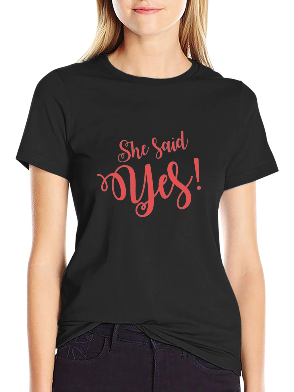 She Said Yes! Black Graphic Tee