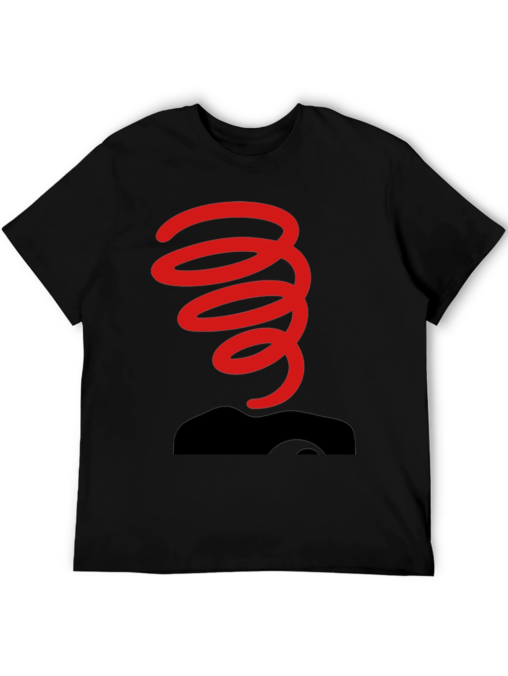 Black T-Shirt with Red Spring Graphic