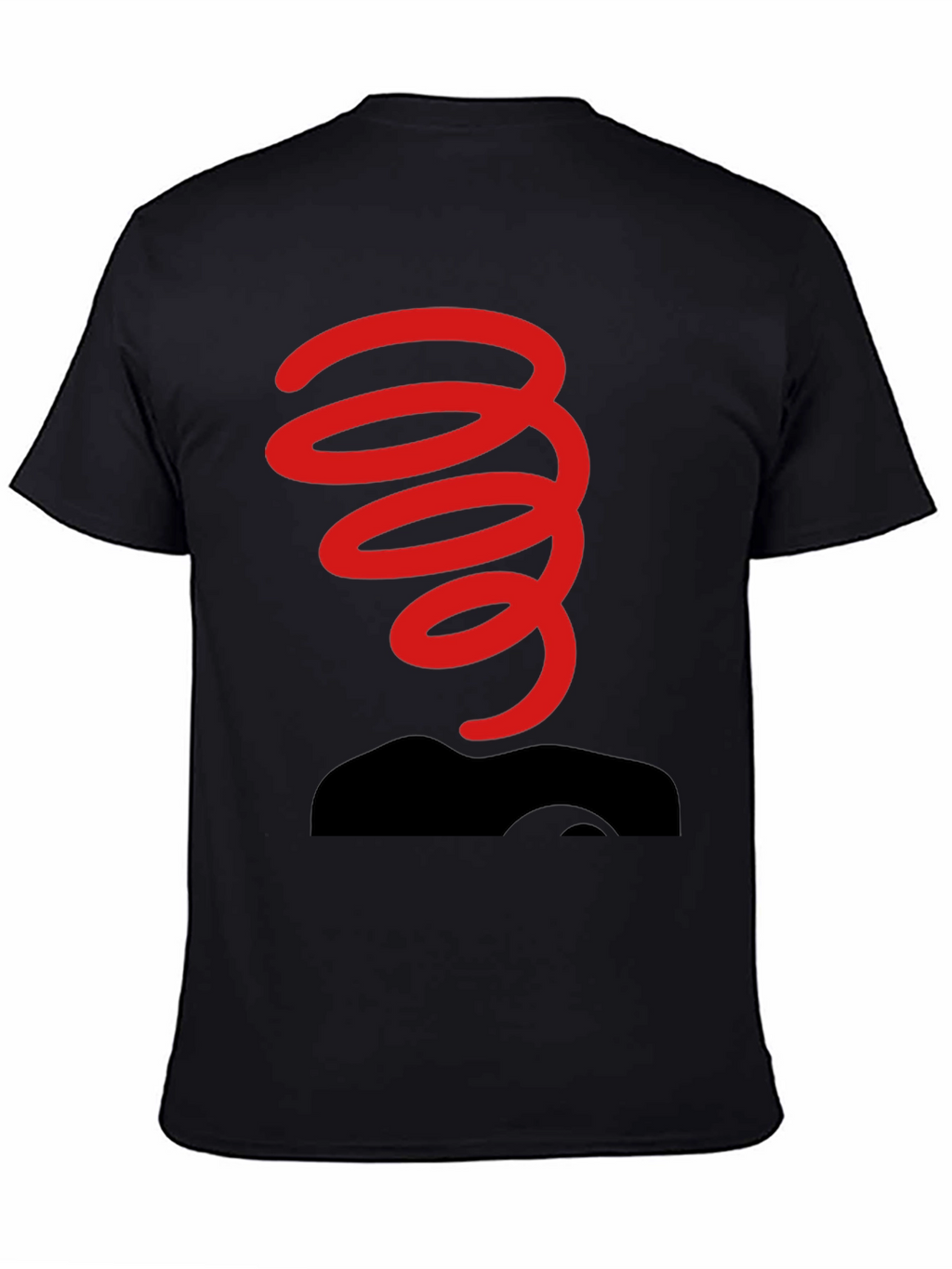 Black T-Shirt with Red Spring Graphic