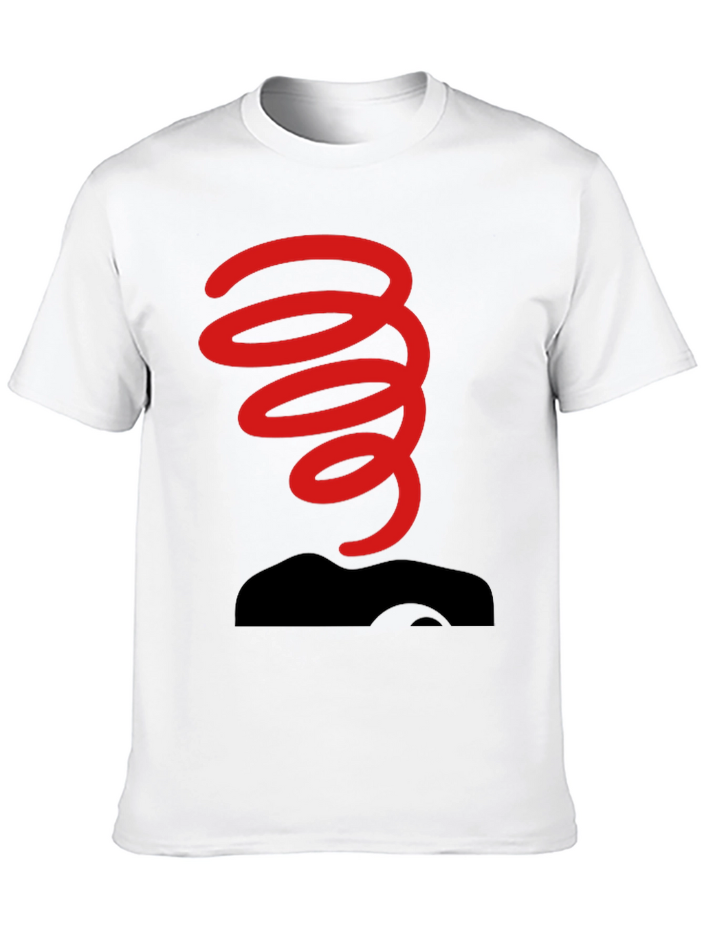 Black T-Shirt with Red Spring Graphic
