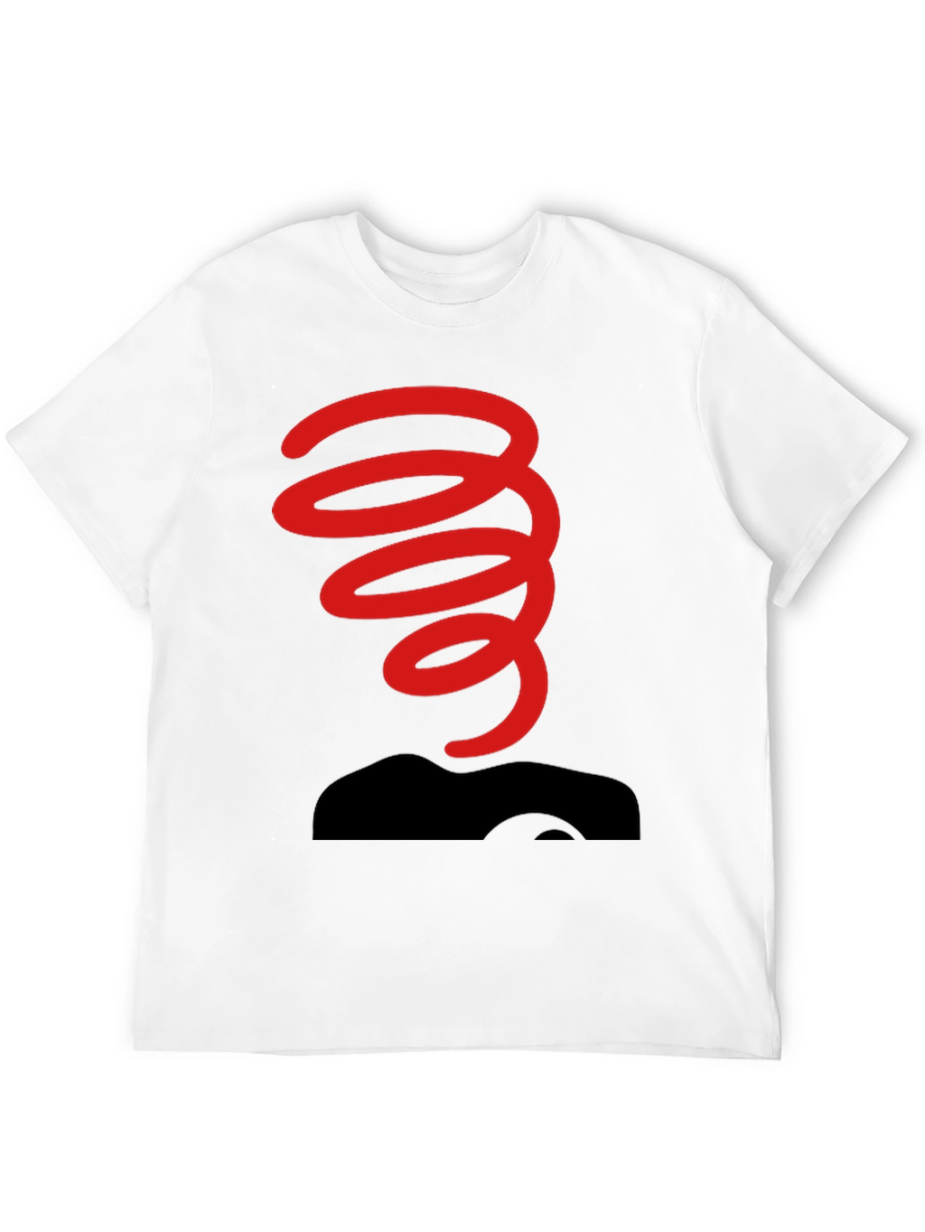 Black T-Shirt with Red Spring Graphic