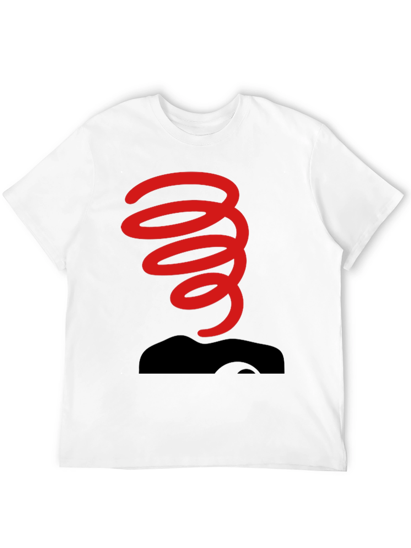 Black T-Shirt with Red Spring Graphic