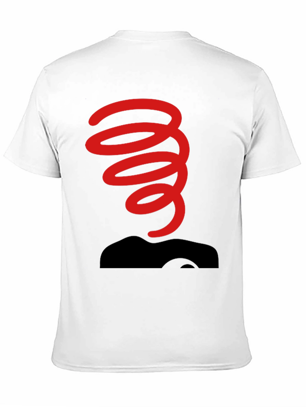 Black T-Shirt with Red Spring Graphic