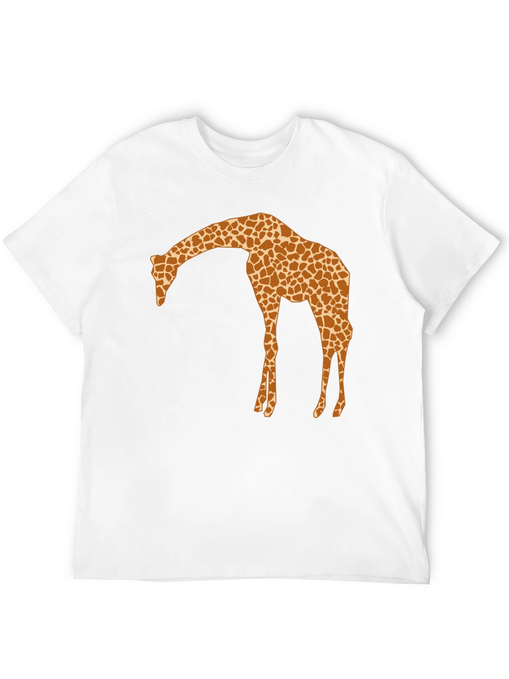 Giraffe Silhouette Mens Black Graphic T-Shirt