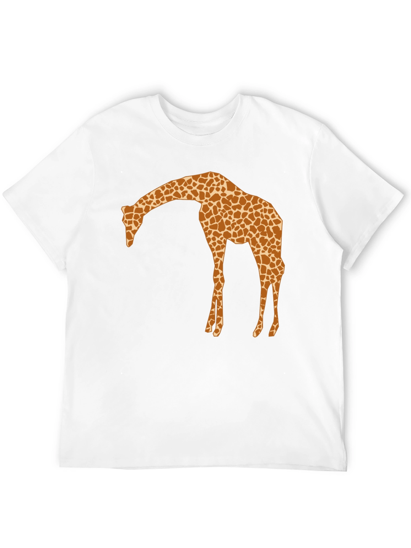 Giraffe Silhouette Mens Black Graphic T-Shirt