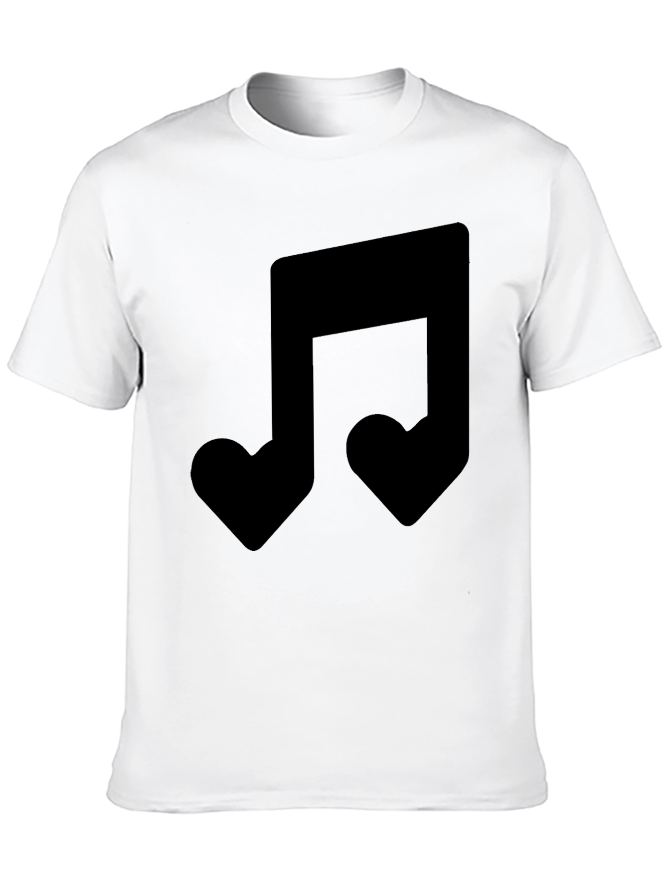 Heart Note Graphic Black T-Shirt
