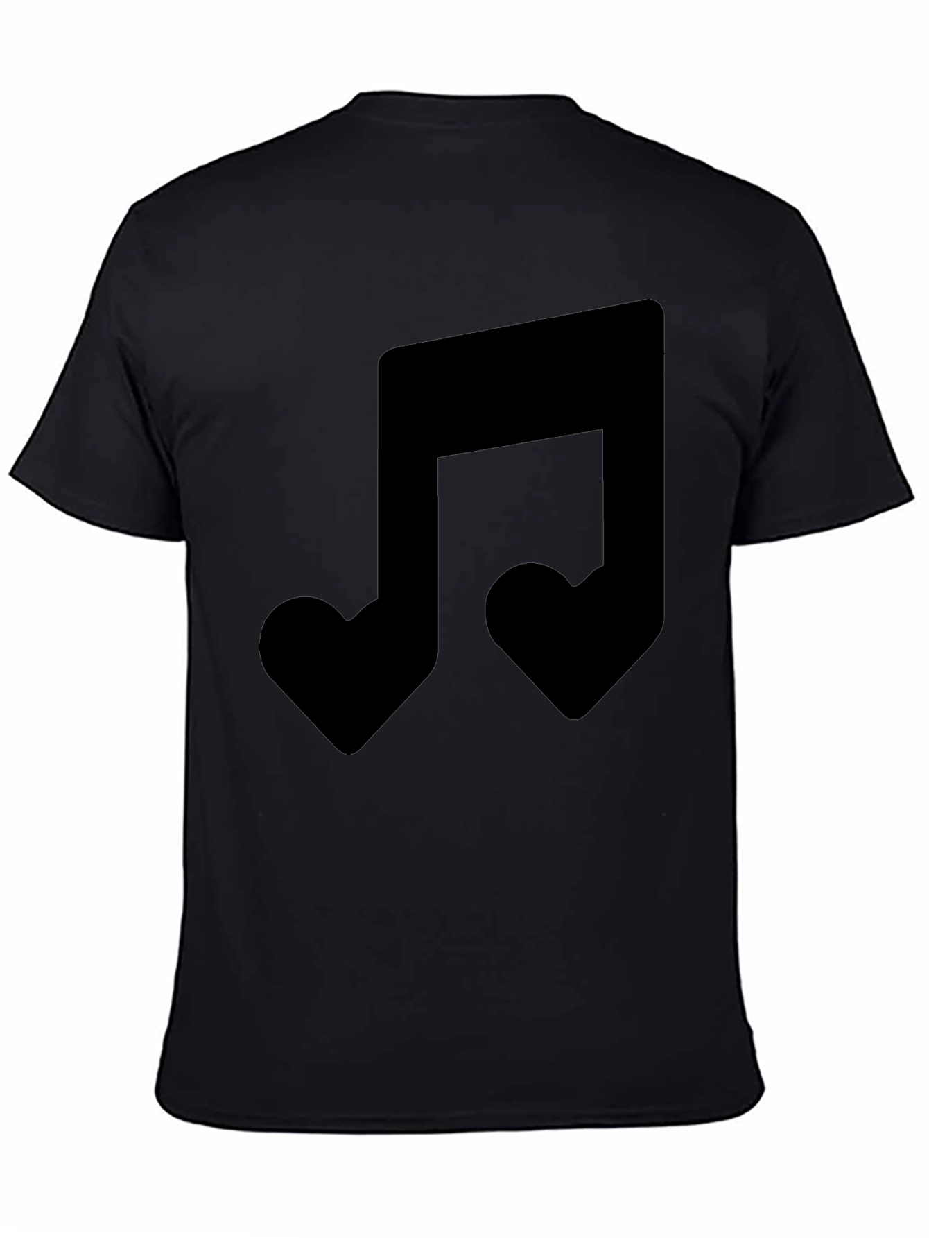 Heart Note Graphic Black T-Shirt