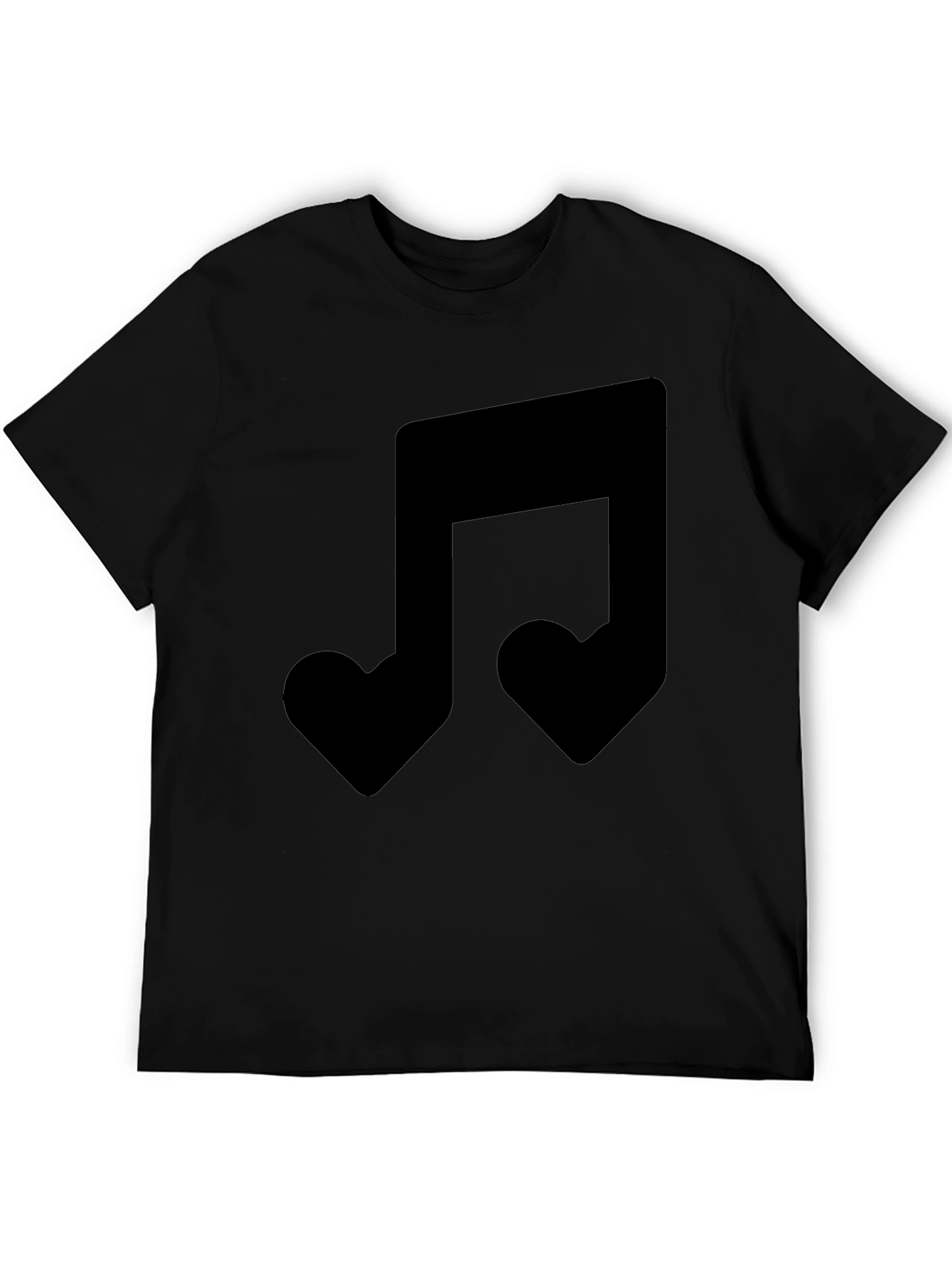 Heart Note Graphic Black T-Shirt