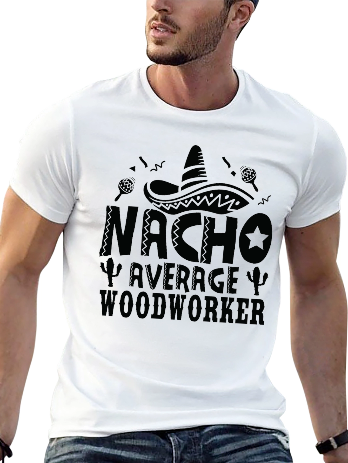 Nacho Average Woodworker Black T-Shirt